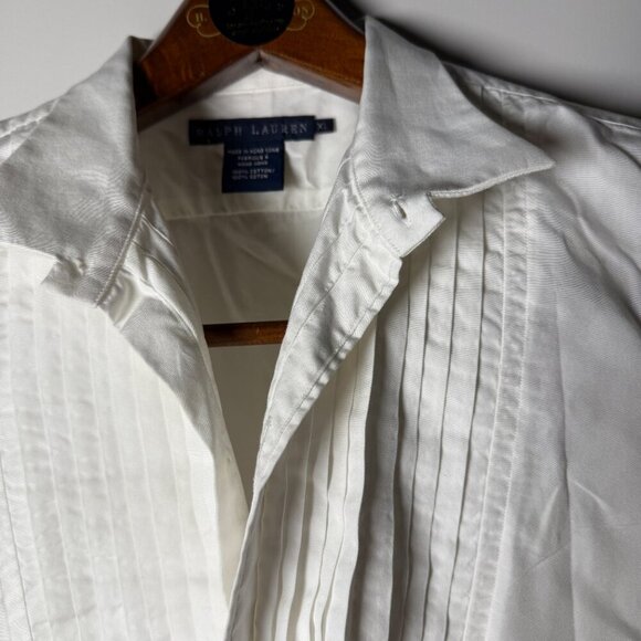 Ralph Lauren Black Label Bib Tuxedo Shirt Women's XL White Button Down - Picture 5 of 9